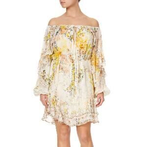 Camilla In the Hills of Tuscany $800 Blouson Frill Sleeve Dress Missing Belt